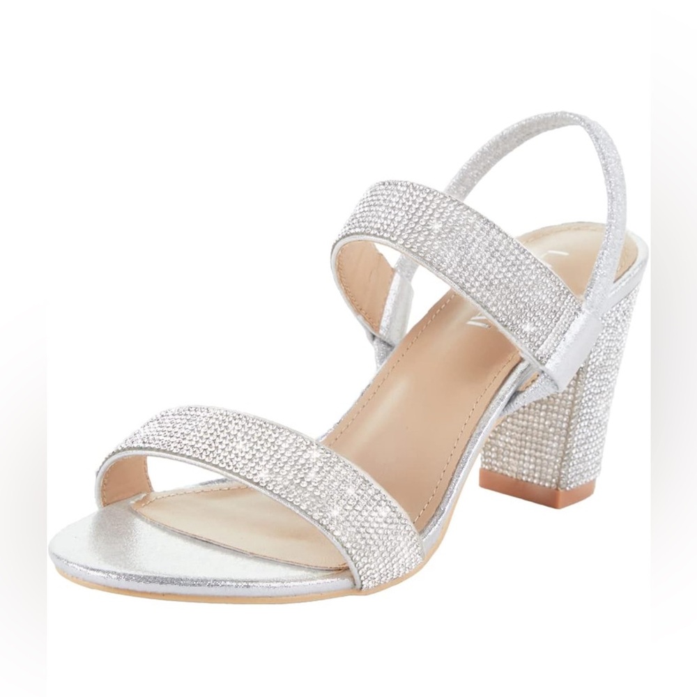 Rhinestone strappy heels - like new - size 8